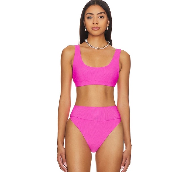 BEACH RIOT x REVOLVE Highway Bikini Bottom Ultra Pink M - Picture 1 of 7
